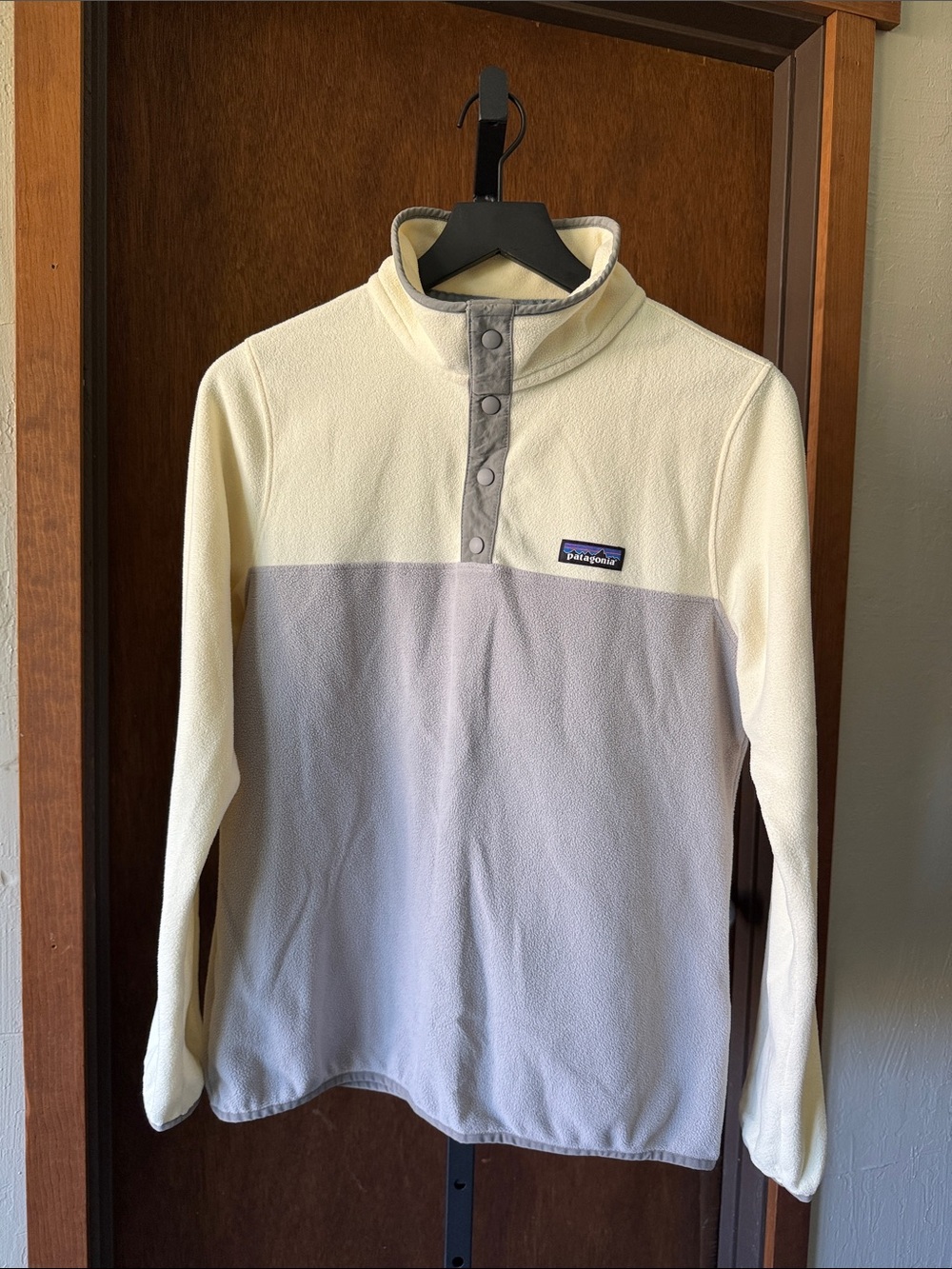 Patagonia Two-Tone Snap-T Fleece Pullover - Cream & Gray Trim